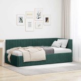 vidaXL Cadru de pat colțar Verde &icirc;nchis 90 x 200 cm Catifea
