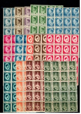 Romania 1945 - Uzuale Mihai, h.alba, lot blocuri de 20 neuzate foto