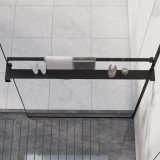 vidaXL Raft Duș Cabină, Aluminiu Negru 80 cm - Suport Baie, Montare Perete, Rezistent Coroziune