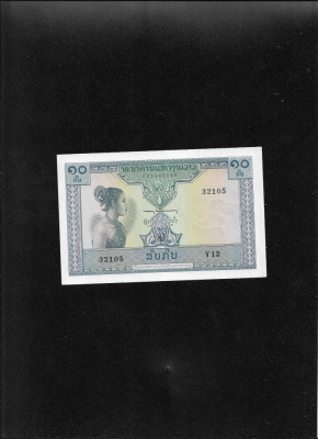 Laos 10 kip 1962 seria32109 unc foto