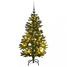 vidaXL Brad Crăciun artificial articulat cu 150 LED-uri/globuri 120 cm