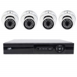 Pachet supraveghere video AHD PNI House AHD880, 8 canale, 5MP - DVR/NVR si 4 camere exterior AHD25, 5MP, dome, IP66