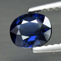 ~ &amp;gt; &amp;gt; SAFIR NATURAL ALBASTRU SUPER - 0,73 ct. Certificat de Autenticitate ! ! ! foto