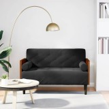 VidaXL Canapea loveseat cu perne de suport negru 110 cm catifea