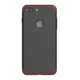 Husa Magnetica 360 Apple iPhone 7 Plus, Sticla Securizata, Anti-Soc, Negru/Rosu