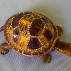 Broască țestoasă de metal cloisonat, cu inserții cristale swarovski, cloisonne