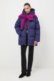 Medicine geaca de puf culoarea violet, de iarna, oversize