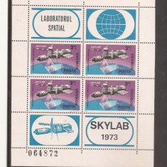 LP 867 Romania -1974-SKYLAB BLOC DE 4 MARCI SI 4 VINIETE DIFERITE, Nestampilat 2