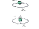 Cumpara ieftin Inel Fin din Argint 925 cu Zirconiu Verde Smarald si Accente Clare (H2)