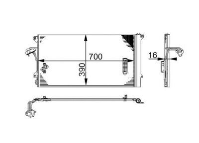 Condensator climatizare, Radiator AC Audi Q7 2005-; Porsche Cayenne 2002-2010; Volkswagen Touareg 2002-2010, 740 (695)x345x16mm, MAHLE AC659000S foto