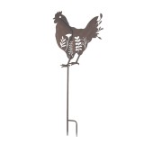 Cumpara ieftin Decoratiune gradina Gaina metal maro 47x2x124 cm