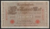 GERMANIA 1000 / 1.000 MARCI / MARK 1910 [27] P - 44b , Serie Rosie , Sufix N , 7 cifre Litera U , VF+