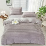 Cumpara ieftin Lenjerie de pat dublu cocolino,4 piese.cearceaf normal,dungi,gri deschis-92686