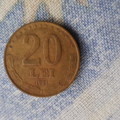 Moneda România 20 lei 1991.