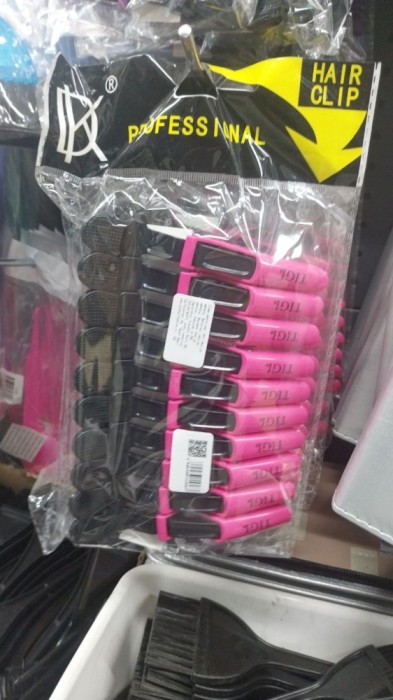 Cleme pentru păr 10 bucăți, negru + roz