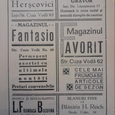 1941 Lot IX reclame interbelice Iași Jassy fata - verso evrei romani 23 x 15cm