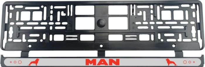 Set 2 bucati, suport numar inmatriculare MAN Red