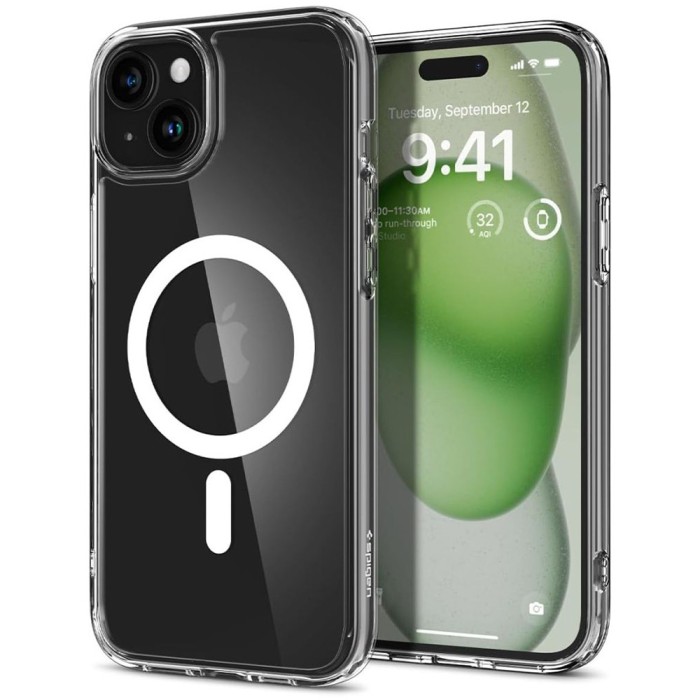 Husa iPhone 15 Spigen Ultra Hybrid MagSafe, alb