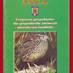 "Creşterea prepeliţelor din gospodăriile ţărăneşti" - A.N.C.A, 2000, 38 pagini.