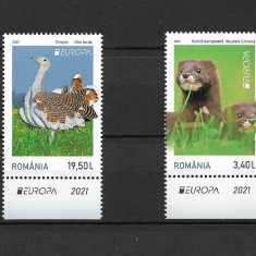 ROMANIA 2021 - EUROPA 2021, SPECII PE CALE DE DISPARITIE, TABS 2, MNH - LP 2322