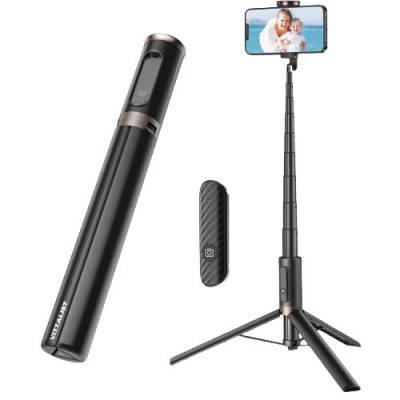 Selfie Stick cu Trepied Foto Telescopic Profesional VITTALIST, pentru telefon, camera foto, GoPro, Action Camera, cu Telecomanda Bluetooth integrata, foto