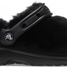 Saboți Crocs Classic Fur Sure Negru - Black