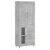 Dulap inalt, gri beton, 69,5x34x180, lemn compozit