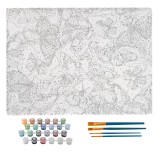 Set pictura pe numere 40x50 cm Fluturi cu 24 culori si 4 pensule