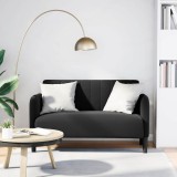 Cumpara ieftin Canapea loveseat neagră 109 cm catifea