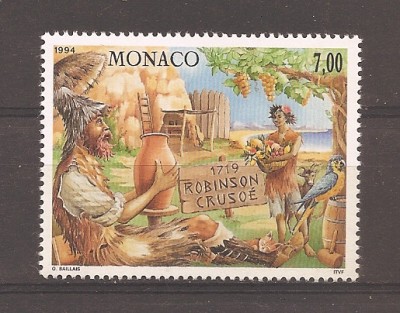 Monaco 1994-275 de ani de la publicarea lui Robinson Crusoe de Daniel Defoe, MNH foto