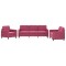 Set de canapea, 3 piese, rosu vin, catifea