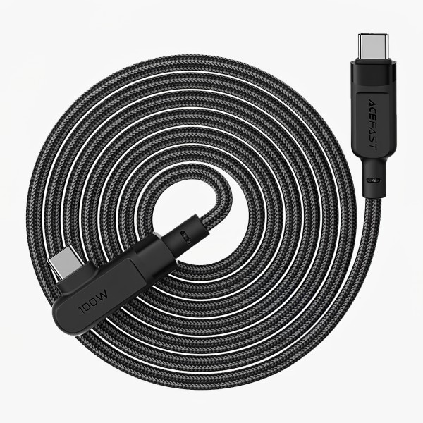 Cablu Date si Incarcare USB-C - USB-C Acefast C5-03 Angled, 100W, 2m, Negru