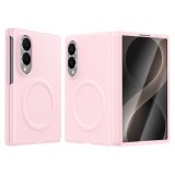 Husa pentru Samsung Galaxy Z Fold 8, Magnetica, Textura Piele Ecologica, Roz