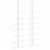 Cumpara ieftin Suport sticle de vin, de perete, 9 sticle, 2 buc., alb, fier
