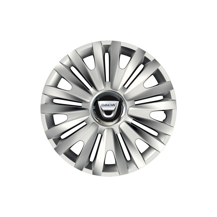 Set 4 capace roti Cu Inel Cromat Royal R15 Compatibil Cu Dacia