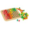 Joc educativ pentru copii, tabla inmultirii, lemn, 81 piese, 21 cm, multicolor