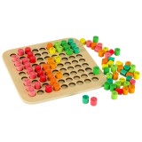 Cumpara ieftin Joc educativ pentru copii, tabla inmultirii, lemn, 81 piese, 21 cm, multicolor