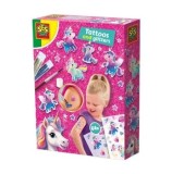 Cumpara ieftin Set tatuaje si sclipici SES Creative - Unicorni