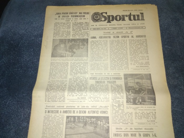 ZIARUL SPORTUL 23 DECEMBRIE 1981