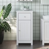 vidaXL Dulap Baie BERG Alb 40x34x80 cm Lemn Masiv Pin, Sertar si Usa, Spatiu Depozitare, Glisiere Metalice