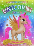 Unicorni fantastici - Carte de colorat cu abtibilduri, Flamingo Junior