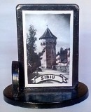 Microvedere-bibelou Sibiu Brasov RPR 1964, plastic, Coop. Arta Manuala Sibiu, 36x23x37mm