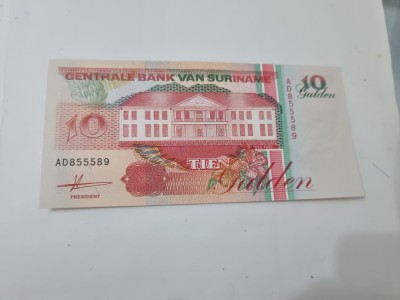 bancnota suriname 10 g 1991 foto