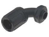 Conectori 90&deg; Filet Metric Extern Poliamidă IP66