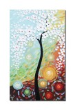 Cumpara ieftin Tablou pictat manual living, dormitor, Copacul vietii, 100x60cm ulei pe panza in relief, gata de agatat pe perete