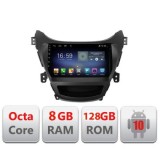 Navigatie HHyundai Elantra 2013-2015 F-359 Octa Core cu Android Radio Bluetooth Internet GPS WIFI DSP 8+128GB 4G CarStore Technology