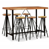 Set mobilier bar, 7 piese, lemn masiv acacia si lemn reciclat GartenMobel Dekor, vidaXL