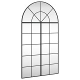 Cumpara ieftin Oglinda de perete, negru, 80x140 cm, arcuita, fier