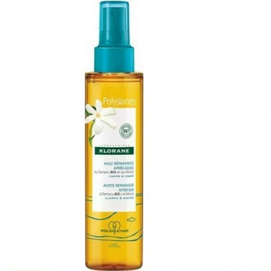 Ulei după soare, Klorane Polysianes, cu Tamanu și Monoi bio 150 ml