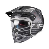 Casca MT Streetfighter SV S Belic B2 gri/negru mat (ochelari soare integrati) &ndash; masca (protectie) barbie si cozoroc detasabile &ndash; omologare noua ECE 22